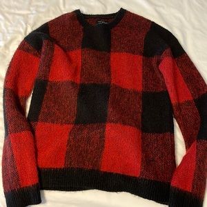 Lucky Brand red and black sweater